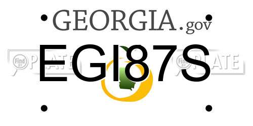 EGI87S Georgia License Plate