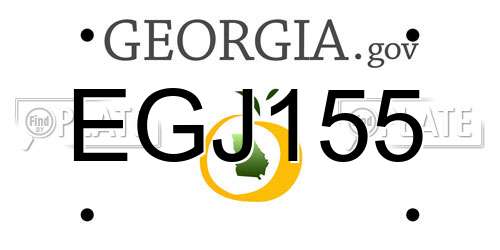 EGJ155 Georgia License Plate