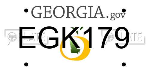 EGK179 Georgia License Plate