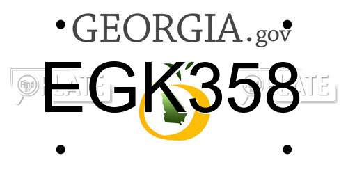 EGK358 Georgia License Plate