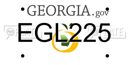 EGL225 Georgia License Plate
