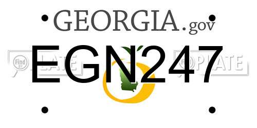 EGN247 Georgia License Plate