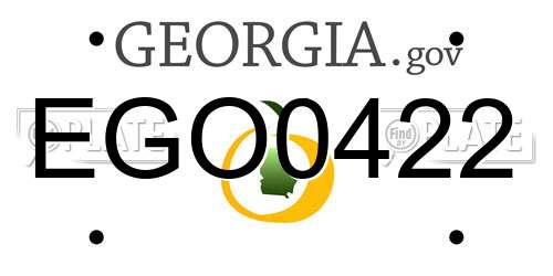 EGO0422 Georgia License Plate
