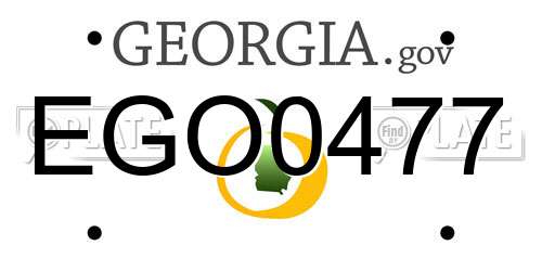 EGO0477 Georgia License Plate