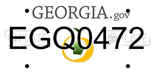 EGQ0472 Georgia License Plate