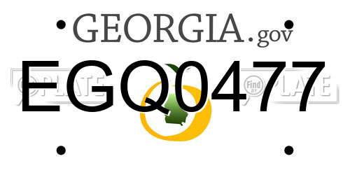 EGQ0477 Georgia License Plate