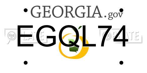 EGQL74 Georgia License Plate