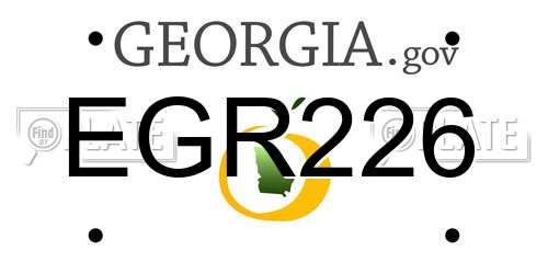 EGR226 Georgia License Plate