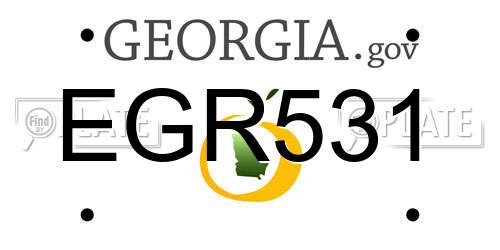 EGR531 Georgia License Plate