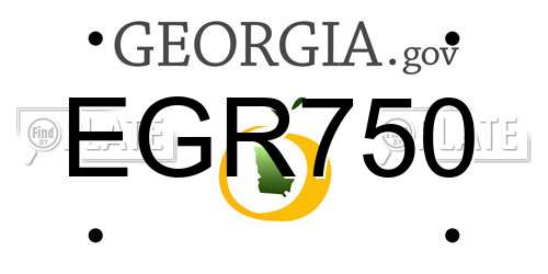 EGR750 Georgia License Plate