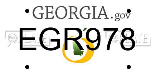 EGR978 Georgia License Plate