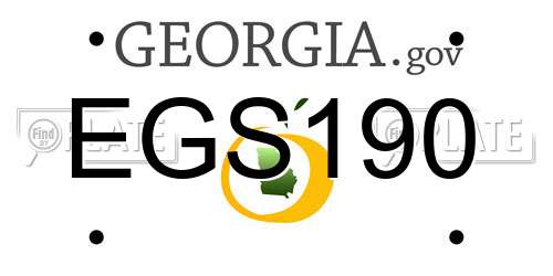 EGS190 Georgia License Plate