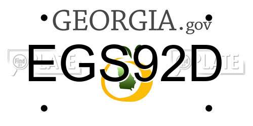 EGS92D Georgia License Plate