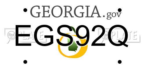 EGS92Q Georgia License Plate