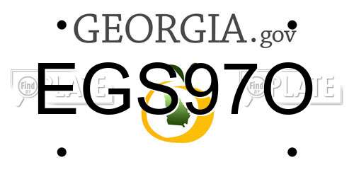 EGS97O Georgia License Plate