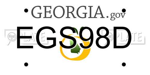 EGS98D Georgia License Plate