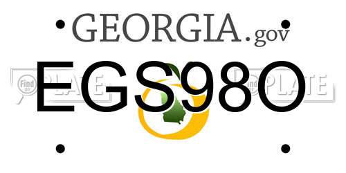 EGS98O Georgia License Plate