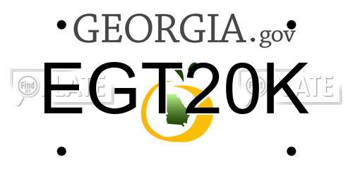 EGT20K Georgia License Plate