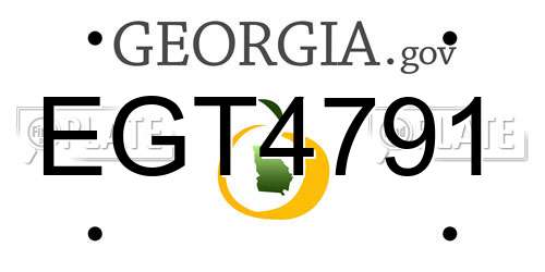EGT4791 Georgia License Plate