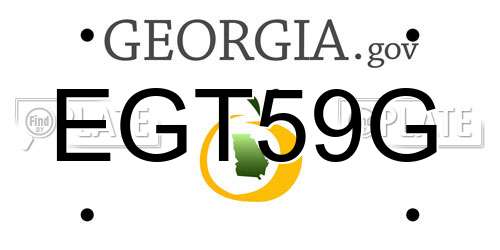 EGT59G Georgia License Plate
