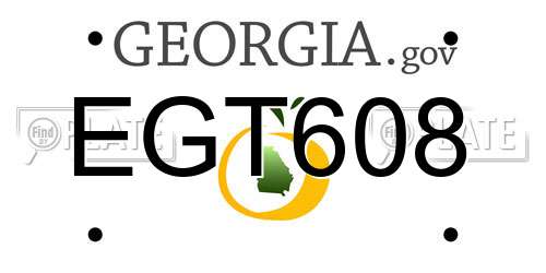 EGT608 Georgia License Plate