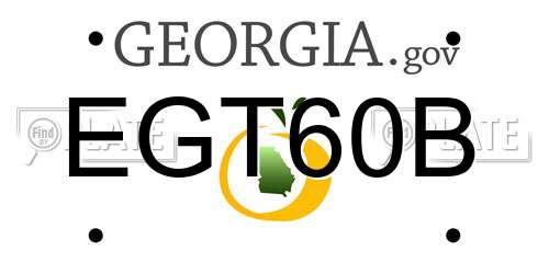 EGT60B Georgia License Plate