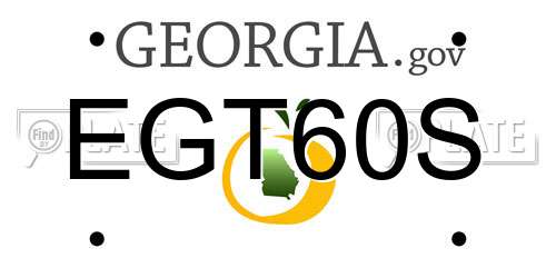 EGT60S Georgia License Plate