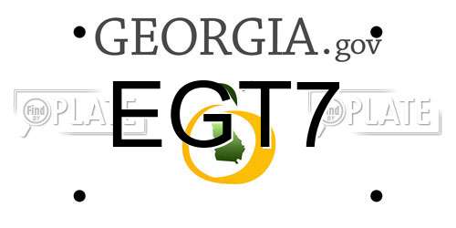 EGT7 Georgia License Plate
