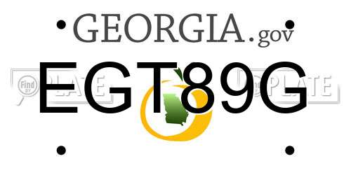 EGT89G Georgia License Plate
