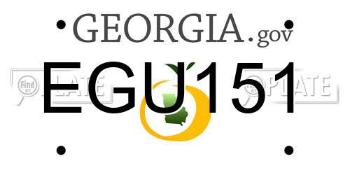 EGU151 Georgia License Plate
