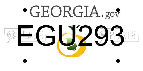 EGU293 Georgia License Plate