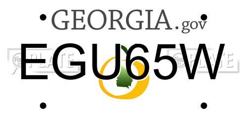 EGU65W Georgia License Plate