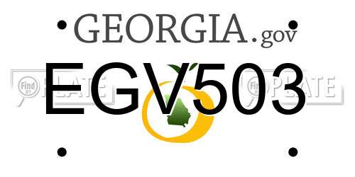 EGV503 Georgia License Plate