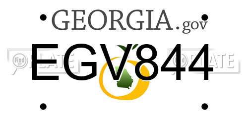 EGV844 Georgia License Plate
