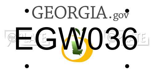 EGW036 Georgia License Plate