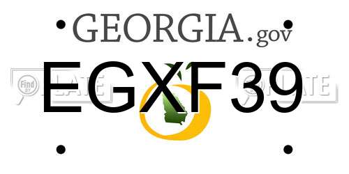 EGXF39 Georgia License Plate