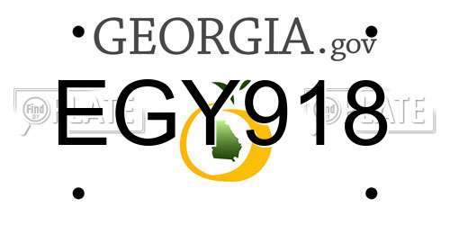 EGY918 Georgia License Plate