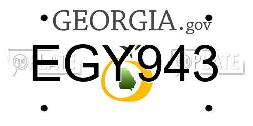 EGY943 Georgia License Plate