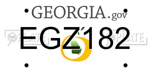 EGZ182 Georgia License Plate