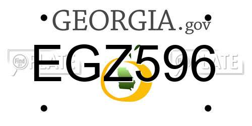 EGZ596 Georgia License Plate