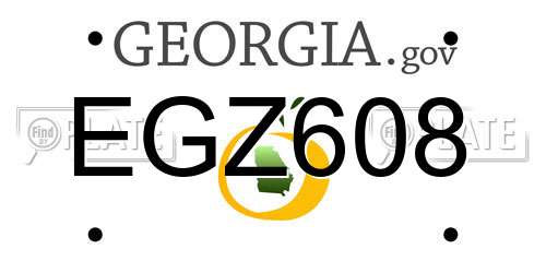 EGZ608 Georgia License Plate