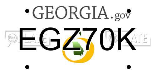 EGZ70K Georgia License Plate
