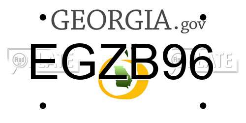 EGZB96 Georgia License Plate