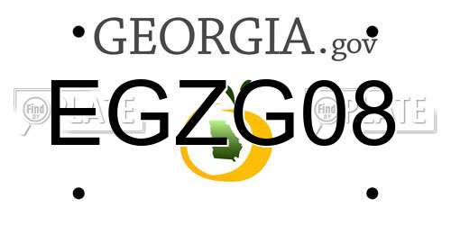 EGZG08 Georgia License Plate