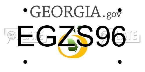 EGZS96 Georgia License Plate