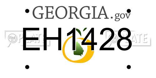 EH1428 Georgia License Plate