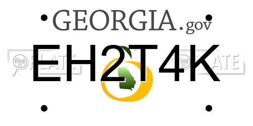 EH2T4K Georgia License Plate
