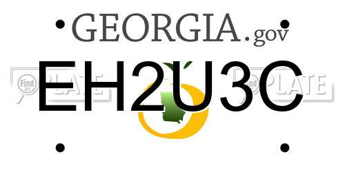 EH2U3C Georgia License Plate