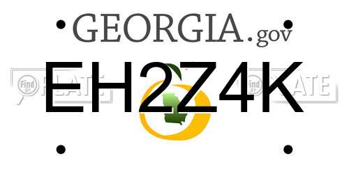 EH2Z4K Georgia License Plate