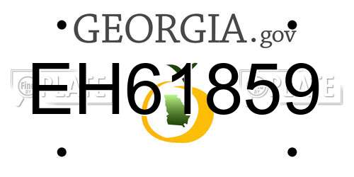 EH61859 Georgia License Plate